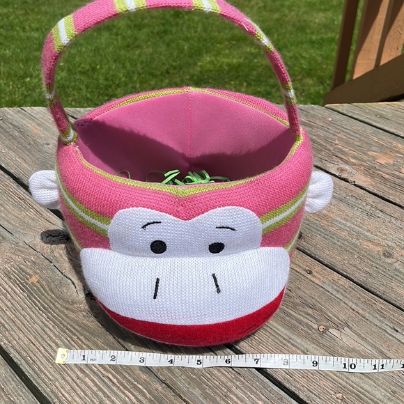 Dan Dee Sock Monkey 9” knit basket - Picture 5 of 7